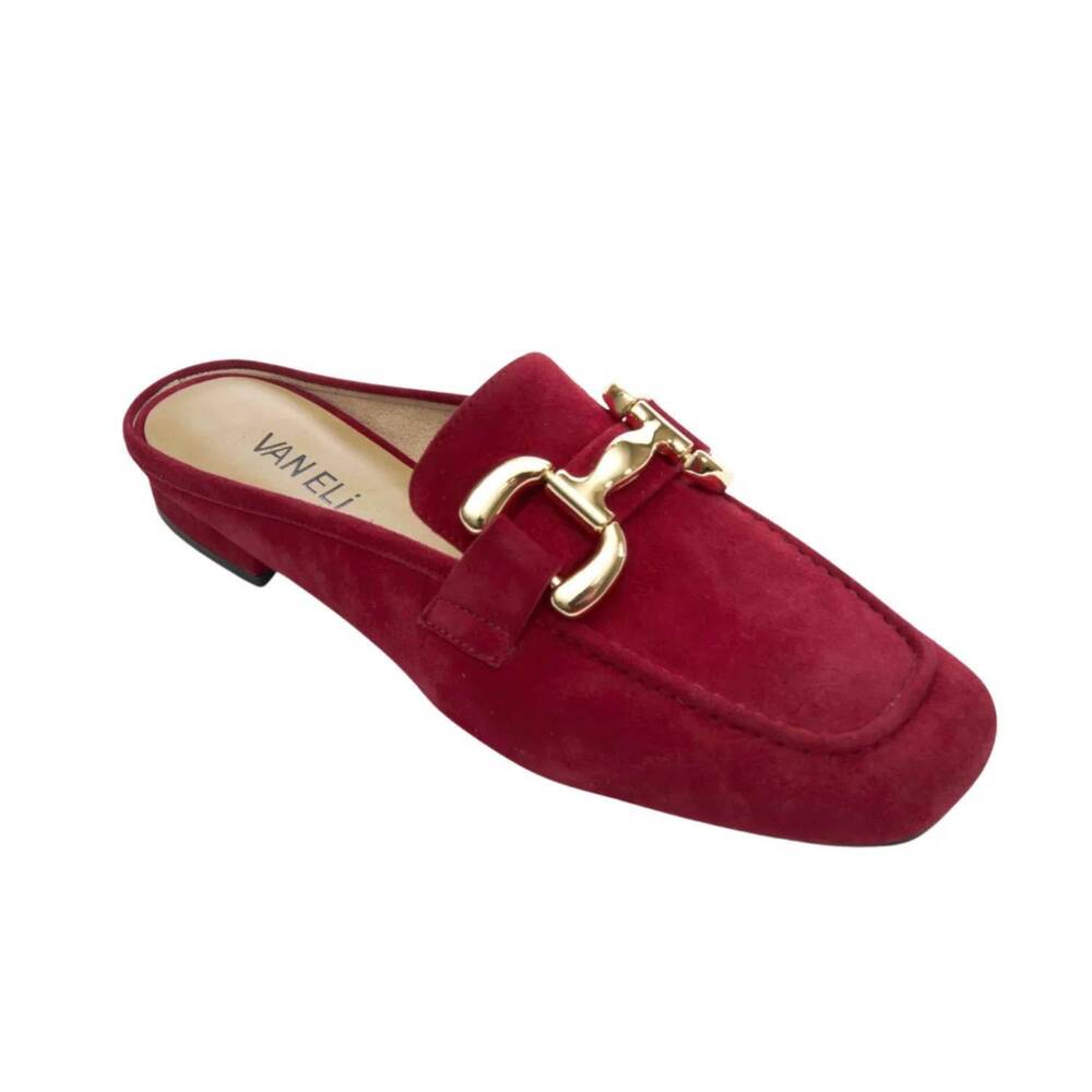 NEW VANELI women's shaine mule in red suede
